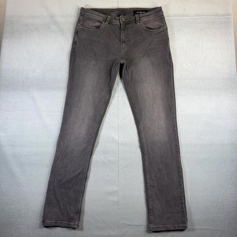 The Perfect Jean NYC Mens 33x34 Gray Medium Wash Slim Fit Stretch Denim